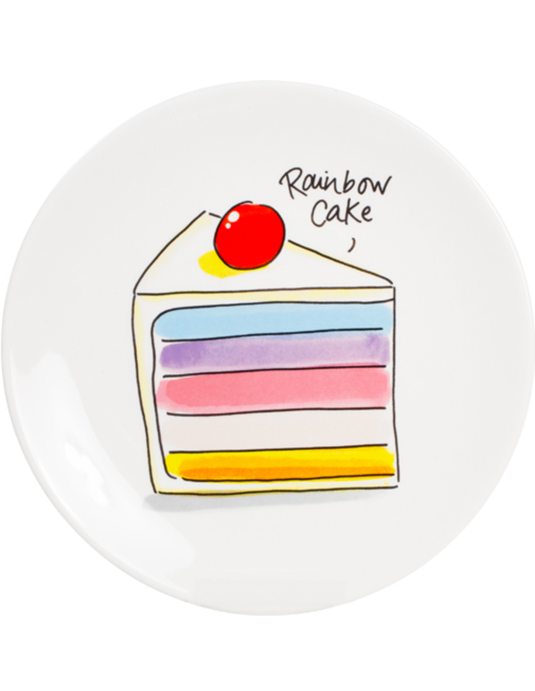 Boos vee bron Blond Amsterdam Even Bijkletsen Gebaksbordje Rainbow Cake - 18 cm -  Woerdman Kookkado